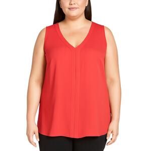 41 Hawthorn V-Neck Sleeveless Top Red NWT Plus Size 2X Blouse
